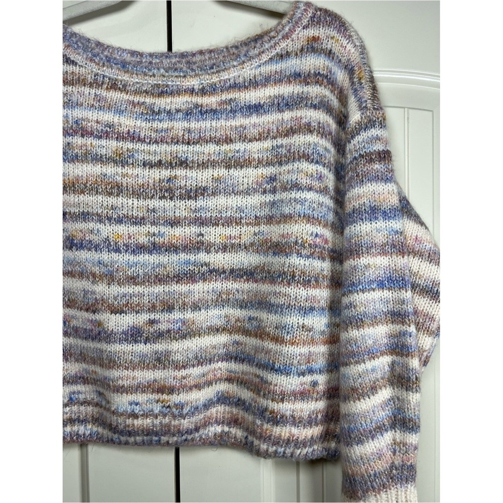 Hollister Multi-Color Spacedye Knit Oversized Boatneck Sweater SIZE SMALL - Picture 2 of 8
